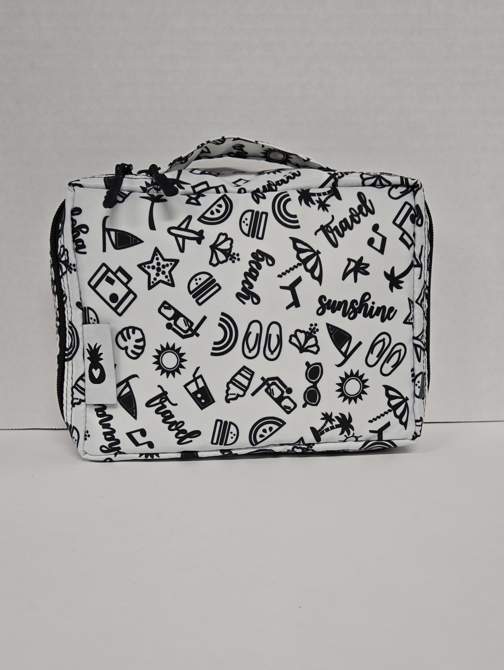 Workshop 28 Travel Tote W/ Hawaiian Beach Designs NWOT 9"x7"x3"